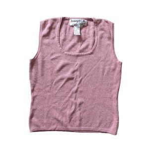 Vintage Pink Silk Sparkle Ribbed Top